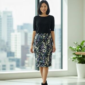 Mossimo Pencil skirt multi color knee length great for casual and office wear S